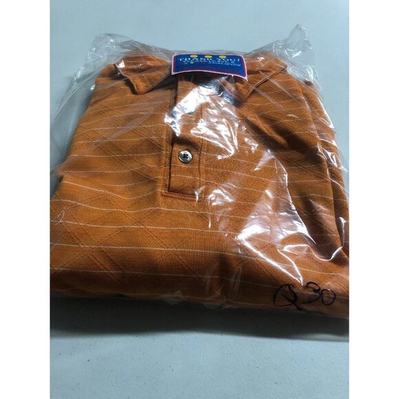 Tiger Woods Collection Nike Fit Dry Men Golf Polo Shirt Textured Orange Large L - Picture 8 of 8